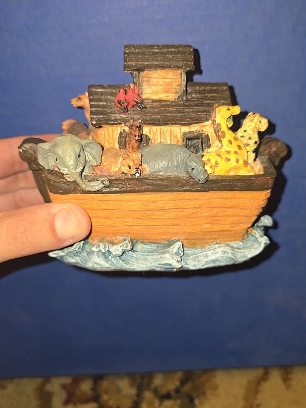 Decorative Small Pets Ark Figurine - Orange and Brown